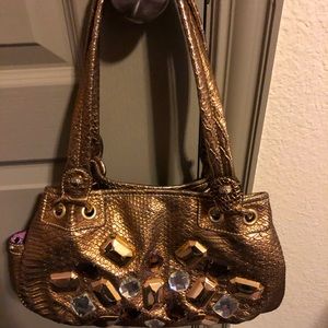 Kathy Van Zeeland “Kathy Bag” medium sized shoulder bag with jewels.